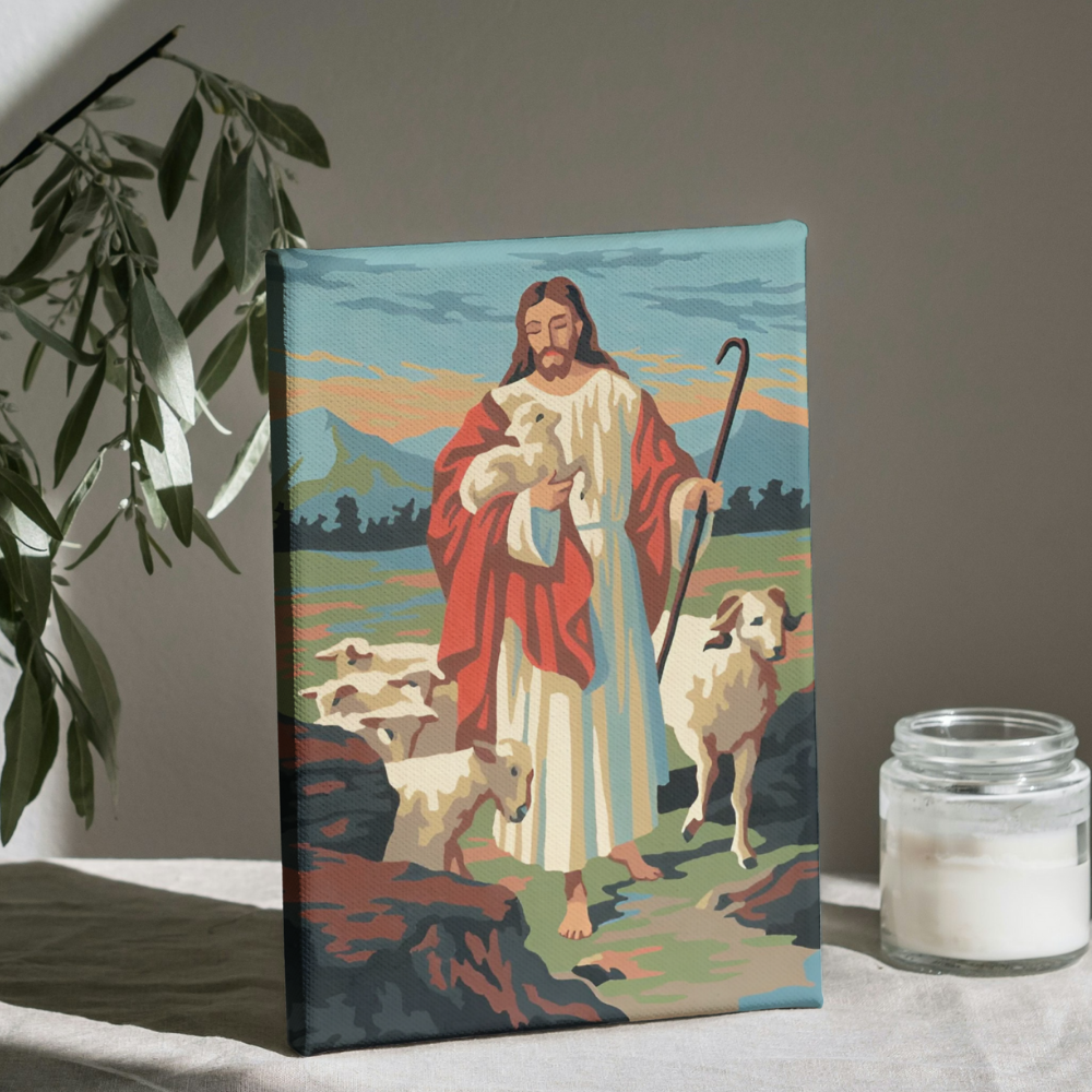 Jesus y sus Ovejas - Kit de Pinturas por Números