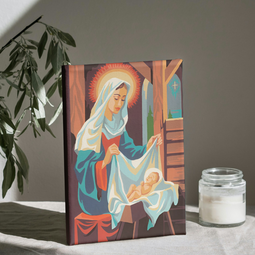 Maria y el Niño - Kit de Pinturas por Números